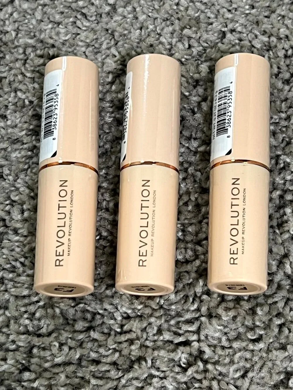 Makeup Revolution Fast Base Stick Foundation F3 3 Pack